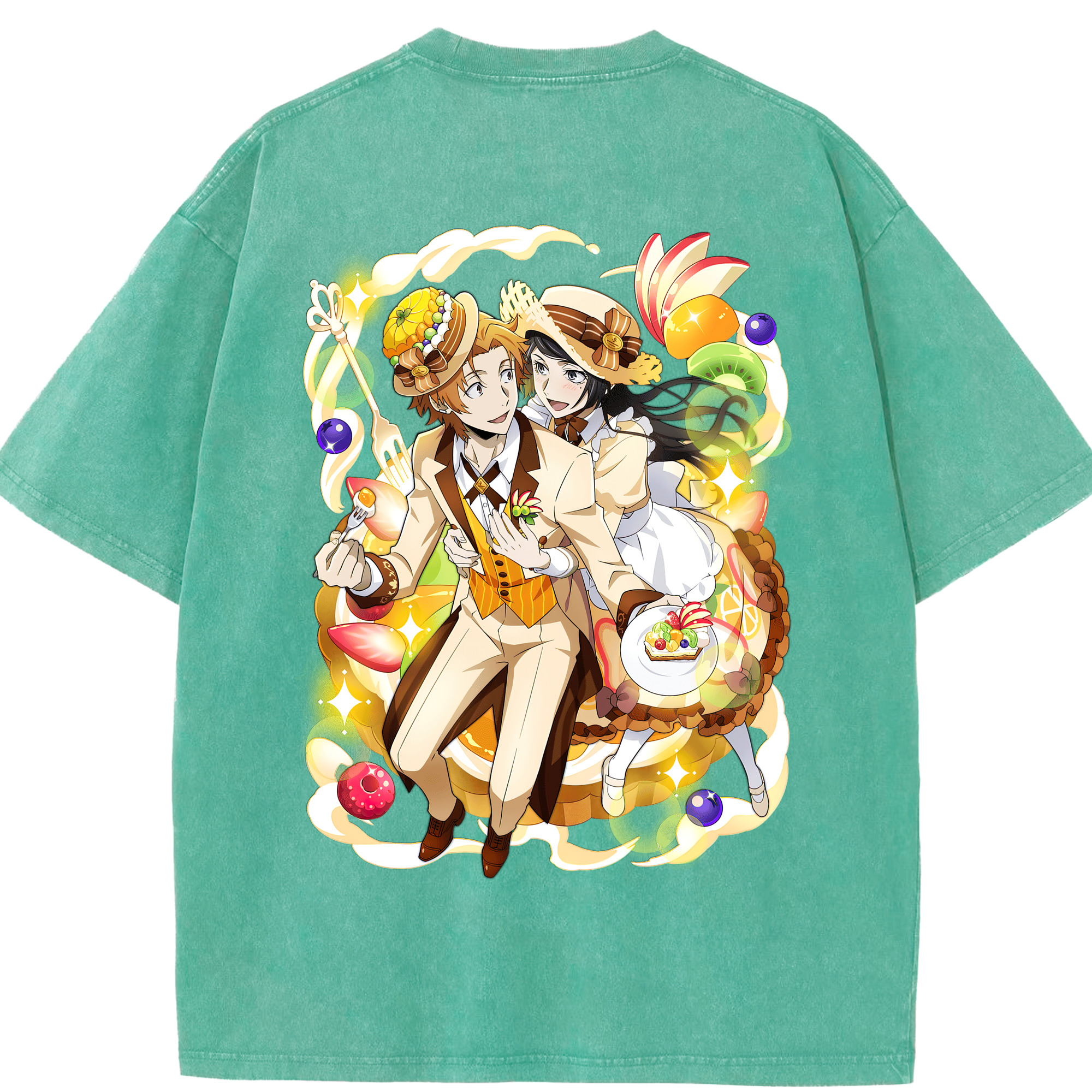 （画像用） 文豪ストレイドッグス Bungo Stray Dogs 綿100% ヴィンテージ風 半袖Tシャツ（背面プリント）